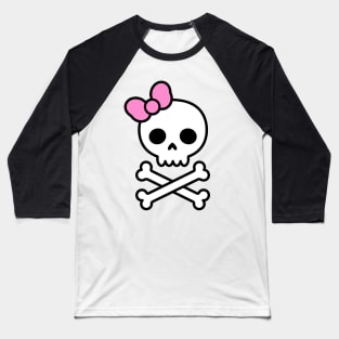 Cute Skull & Bow Baseball T-Shirt